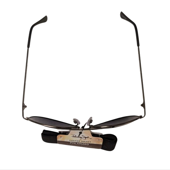 AVIATOR NWT Sunglasses Polorized Dark Grey Silver Foster Grant - Picture 4 of 11